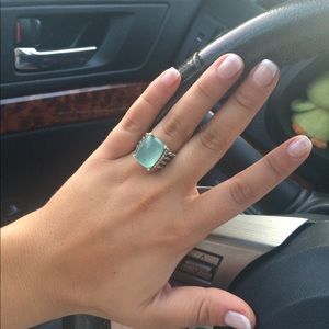 David Yurman  LARGE Aqua calcedony Wheaton